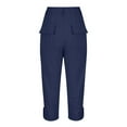 thumbnail image 7 of Womens Capri Pants with Pockets, Casual Summer Work Pants, Elastic Waist Cargo Capris for Women, Stretch Cropped Pants Lightweight Capris for Seniors Travel Gym, S-XXL, 7 of 7