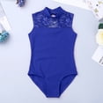 thumbnail image 3 of Vxuxlje Kid Girls Floral Lace Leotard Halter Mock Neck Gymnastics Ballet Dance Leotard Activewear Blue XXL, 3 of 7