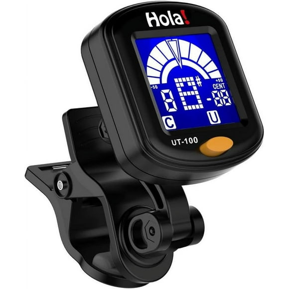 Hola! Music Ukulele Tuner - Adjustable Clip On Tuner w/Chromatic Tuning Mode, 1 Button Operation