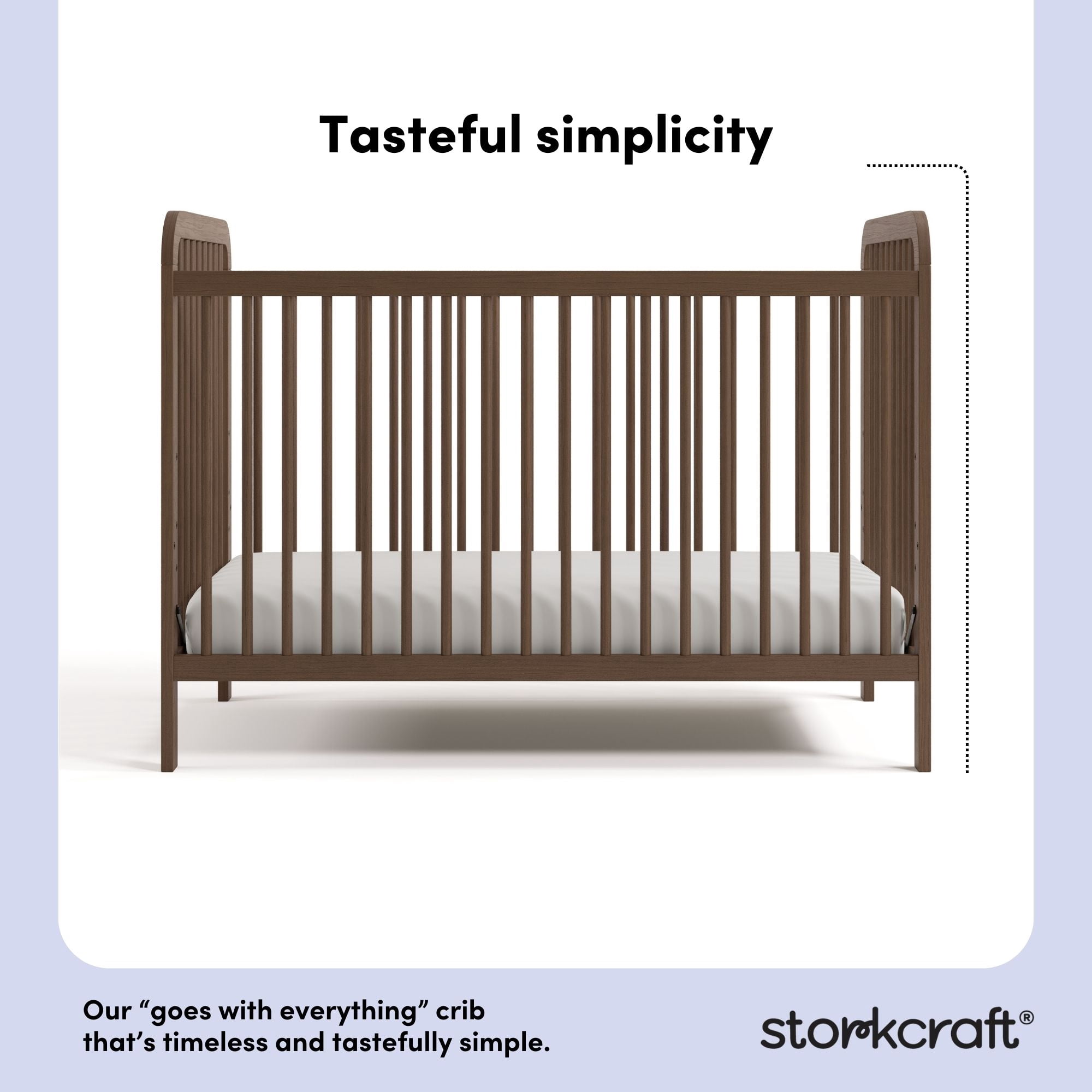 Storkcraft Pasadena 3-in-1 Convertible Baby Crib – GREENGUARD Gold Certified, 100% Solid Wood, Fits Standard Crib Mattress, Converts to Toddler Bed and Daybed, 4 Mattress Heights , Hazelnut