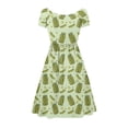 thumbnail image 2 of SCRAWLGOD Cucumbers Print Dresses for Women Summer Casual Swing Dresses Midi Length Loose Flowy Midi Dresses for Women Summer Size S with Crewneck for Holidays, 2 of 7
