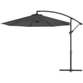 thumbnail image 1 of Parasol Déporté de 10 Pi pour Patio avec Base en Croix, Parasol de Marché Suspendu Gris Résistant aux UV, Auvent Inclinable Réglable pour Jardin, Piscine, Cour Arrière, Cour et Villa, 1 of 7