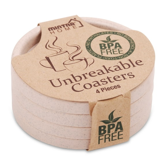 Mintra Home - (9050) White Coasters for Cups 4 Pack