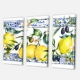 thumbnail image 3 of Geometrical Pattern of Lemon Ornament On Blue II 28 in x 36 in Painting Canvas Art Print, by Designart, 3 of 3