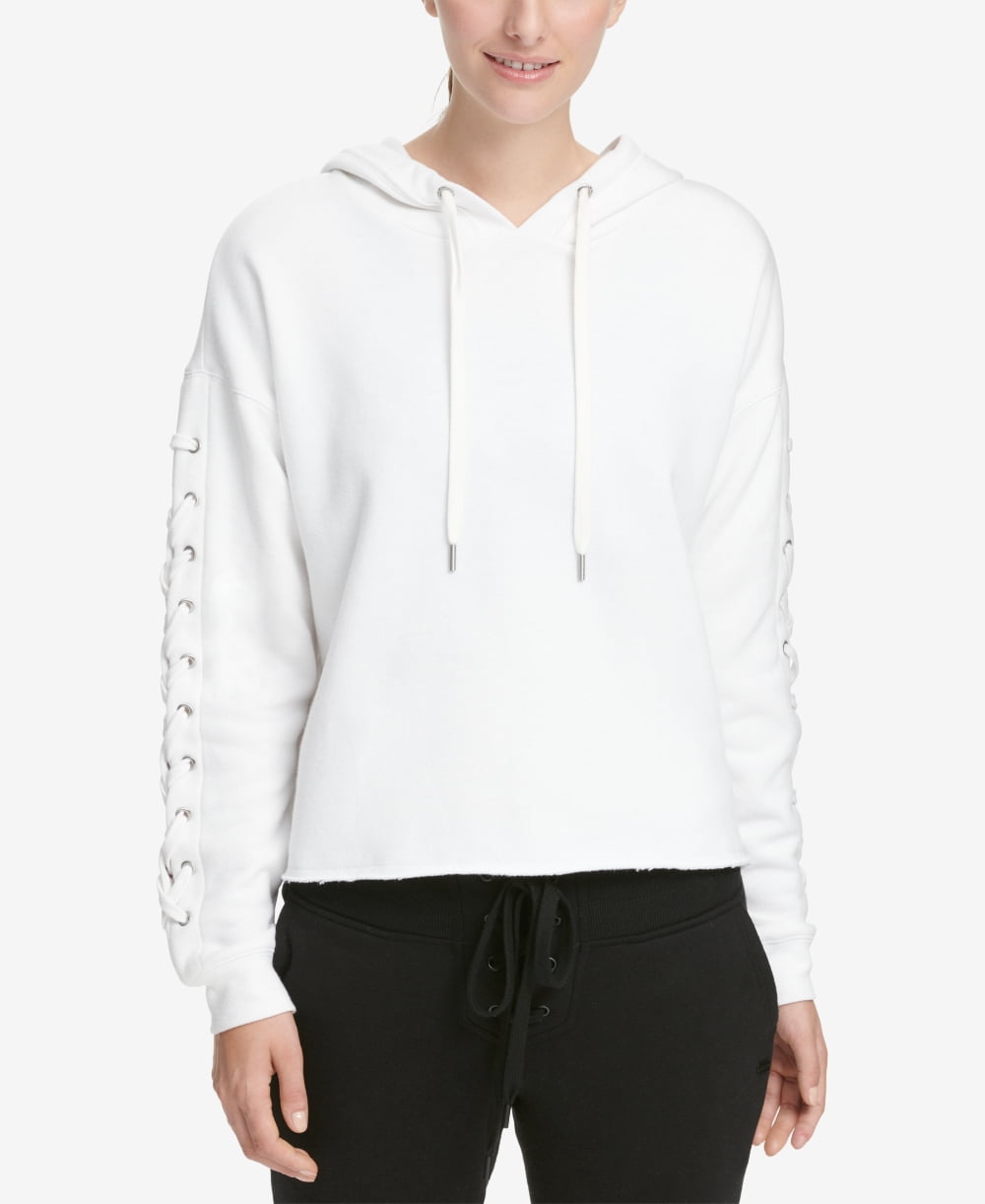 lace up cropped hoodie