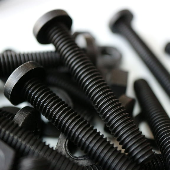 20 x Black Pan Head Screws Polypropylene (PP) Plastic Nuts and Bolts, M6 x 40mm, Washers, (15/64 x 1 37/64 in)