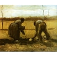thumbnail image 2 of Van Gogh, Vincent 31x26 Black Ornate Wood Framed with Double Matting Museum Art Print Titled - Peasants Planting Potatoes, 2 of 4