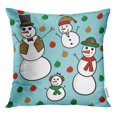 thumbnail image 1 of RYLABLUE Green Ball Snowman Family Pattern Red Bauble Bowtie Boy Carrot Throw Pillowcase Cushion Case Cover, 1 of 1