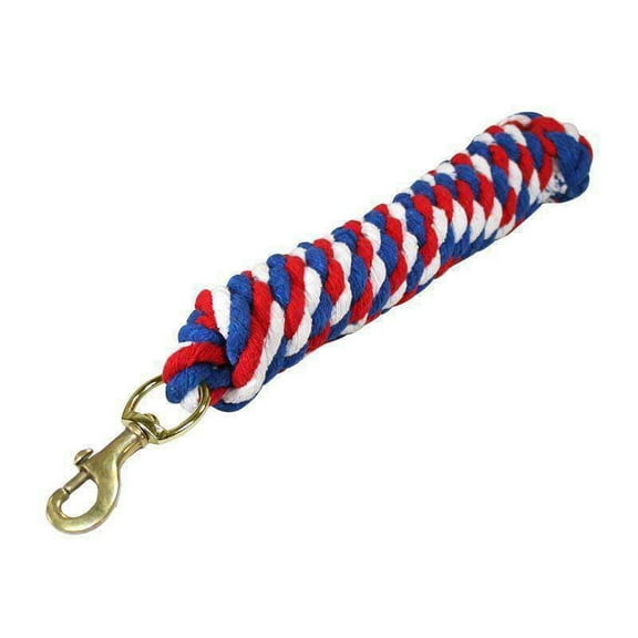 Derby Originals Patriotic American Flag 10’ Cotton Lead Ropes with Rust Proof Brass Snaps