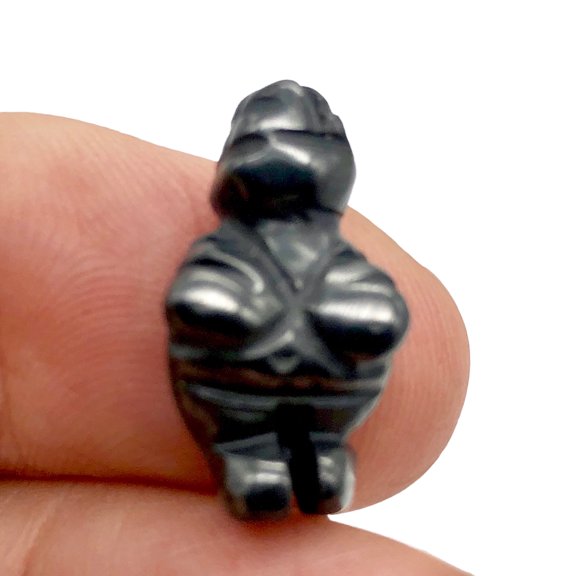 Hematite Goddess of Willendorf Animal Figurine | 20x10x9mm | Silver | 1 Figurine