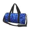 thumbnail image 2 of Xecao Blurred Star Snow Christmas print Round Travel Duffel Bag is a foldable gym bag with an inner pocket, perfect for travel sports, 2 of 8