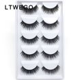 thumbnail image 1 of LTWEGO 5 pares de pestañas de visón de imitación esponjosas extensión de pestañas postizas largas naturales volumen hecho a mano pestañas 3d maquillaje faux cils cilios Tan Jianjun unisex, 1 of 2
