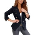 thumbnail image 1 of Women's Open Front Business Casual Button Lapel Neck Work Office Blazer Jacket Suit Open Front Cardigan Coat Outwear, 1 of 2