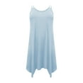 thumbnail image 6 of UPPADA Plus Size Summer Dress for Women Soft Spaghetti Strap Sleeveless Sundress Summer Midi Dress Hawaiian Bohemian Beach Cover up Dress Solid Casual Dress Sky Blue,XL, 6 of 7
