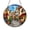Acrylic 3.5 Inch, variant on Old Town Street Stained Glass Suncatcher Window Decor, Mediterranean Village Art Glass Window Hanging Ornament, Colorful Scenic European Alley Decorative Glass Panel for Travel Home Decor Gift