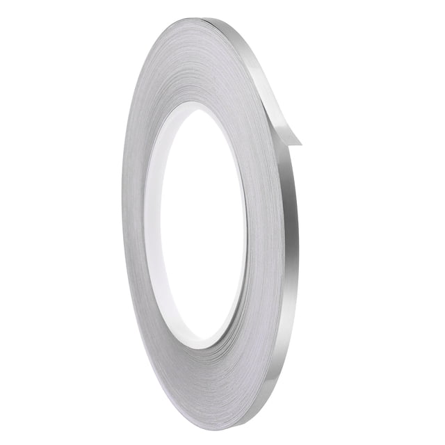 Cinta de poliéster metalizado Uxcell (0.2 pulgadas x 164 pies) - Cinta decorativa autoadhesiva a prueba de agua para cerámica, paredes, gabinetes, cocina y puertas, color plata