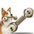 thumbnail image 1 of Dog Training Ball on Rope, Cotton Rope Ball, Tug Ball Toy,, 1 of 5