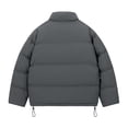thumbnail image 3 of Timoontee Men's Padded Coat Casual Stand Collar Jacket Coat Thick Warm Coats Solid S-Zipper Quilted Coats Fall Winter Fashion Clothes Gray S, 3 of 7