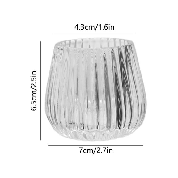 Tuscom Glass Candle Holder, Clear Tea Light Candle Cups for Romantic Dinner Ambiance, Thickened Heat Resistant Small Candle Jar for Home Decor and Table Centerpiece