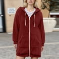 thumbnail image 3 of Long Length Hoodies for Women Sweatshirt Zip Up Hoodie Fashion 2025 Trendy Long Sleeve Jackets Winter Clothing Outfits Fall Clothes, 3 of 4