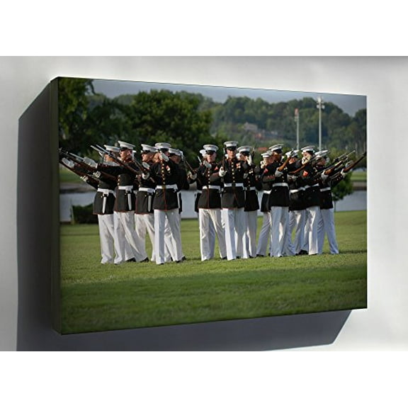 Canvas 16x24; U.S. Marine Corps Silent Drill Team Naval Academy Annapolis Md