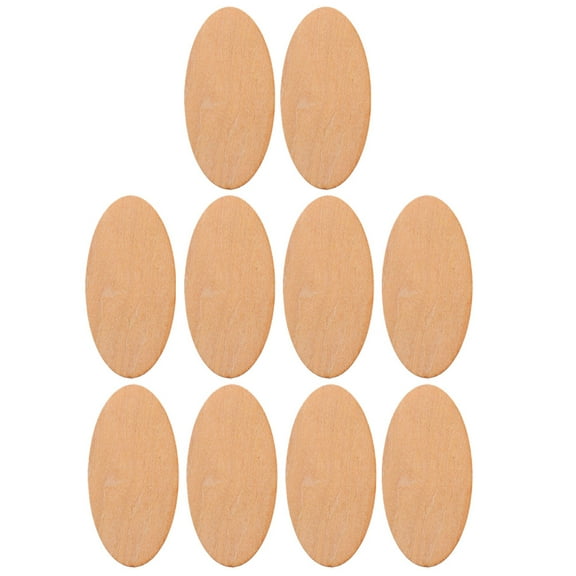 Koolleo 10pcs Unfinished Wood Crafts Wooden Shapes for Crafts Unfinished Wood Oval Crafting Supplies