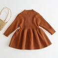 thumbnail image 5 of Godderr Baby Toddler Girl's Knitted Dress 6M-3T Long Sleeve Casua Dress Kids High Collar Party Dress Infant Dress Sweater Dress, 5 of 8