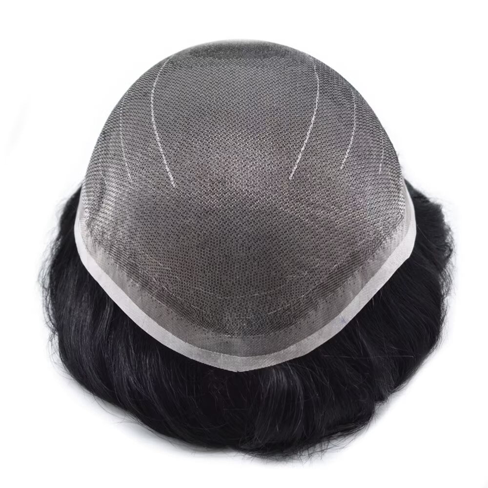 Lyrical Hair Toupee for Men Hair System for Man Siwss Super Welded Lace Mens Hairpieces Human Hair Replacement System Lace Hair Unirs Wig #1 Jet Black