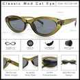 thumbnail image 6 of SA106 Womens Classic Mod Soft Cat Eye Plastic Sunglasses / Green Frame - Black Lens, 6 of 8