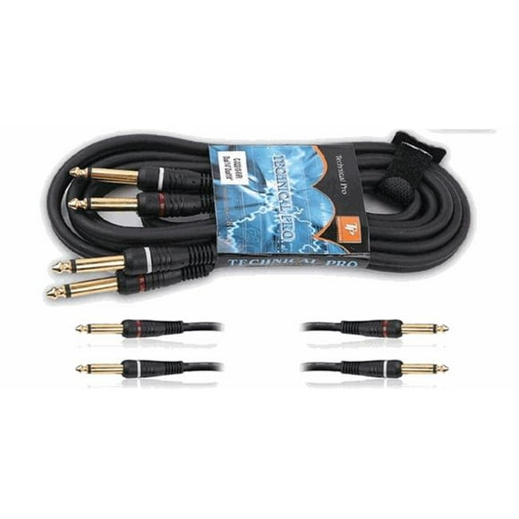 Technical Pro cdqq186 Dual .25 in. to Dual .25 in. Audio Cables