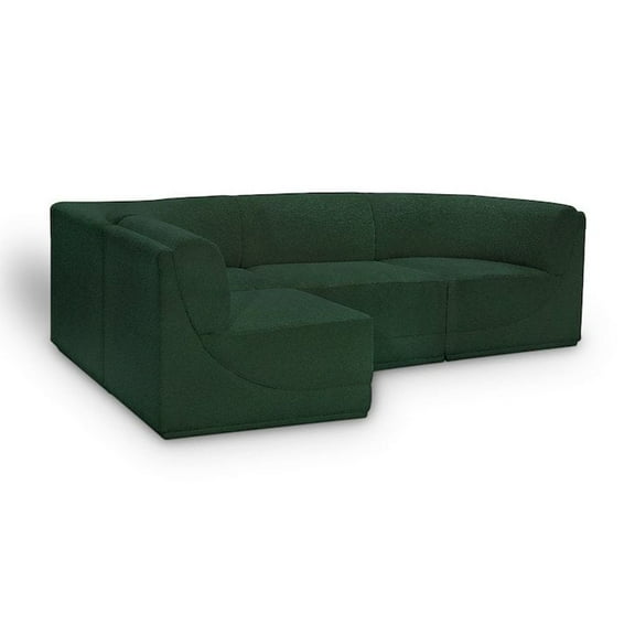 Meridian Furniture Ollie Green Boucle Fabric Modular Sectional