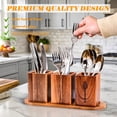thumbnail image 2 of Ngardk Silverware Organizer, Acacia Utensil Holder, Utensil Organizer with Tray, Silverware Caddy, 13.0"X4.5"X4.5", Pack of 1, Natural Wood, 2 of 7