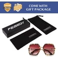 thumbnail image 3 of FEISEDY Women Large Hexagon Inspired Sunglasses Fashion Irregular Design Style Geometric B2503, 3 of 6