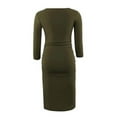 thumbnail image 5 of Jinhomg Womens Midi Pregnancy Dresses Casual Comfortable Maternity Dress Fall Winter Long Sleeve Crew Neck Bodycon Dresses Fall Saving Army Green S, 5 of 6