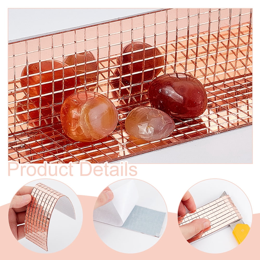 Adhesive Glass Cabochons Rolls Mirror Mosaic Pieces Mosaic Tiles for Arts DIY Crafts Light Salmon 40x1.5mm 1m/roll DIY