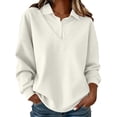 thumbnail image 3 of Aboser Business Sweatshirts for Women Dressy Casual Patchwork Shirts Long Sleeve Collared Sweatshirt Comfy Soft Pullover Tops, 3 of 9