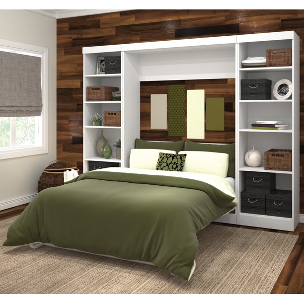 Pur by Bestar 109" Full Wall Bed Kit with Two 25" Storage Units in