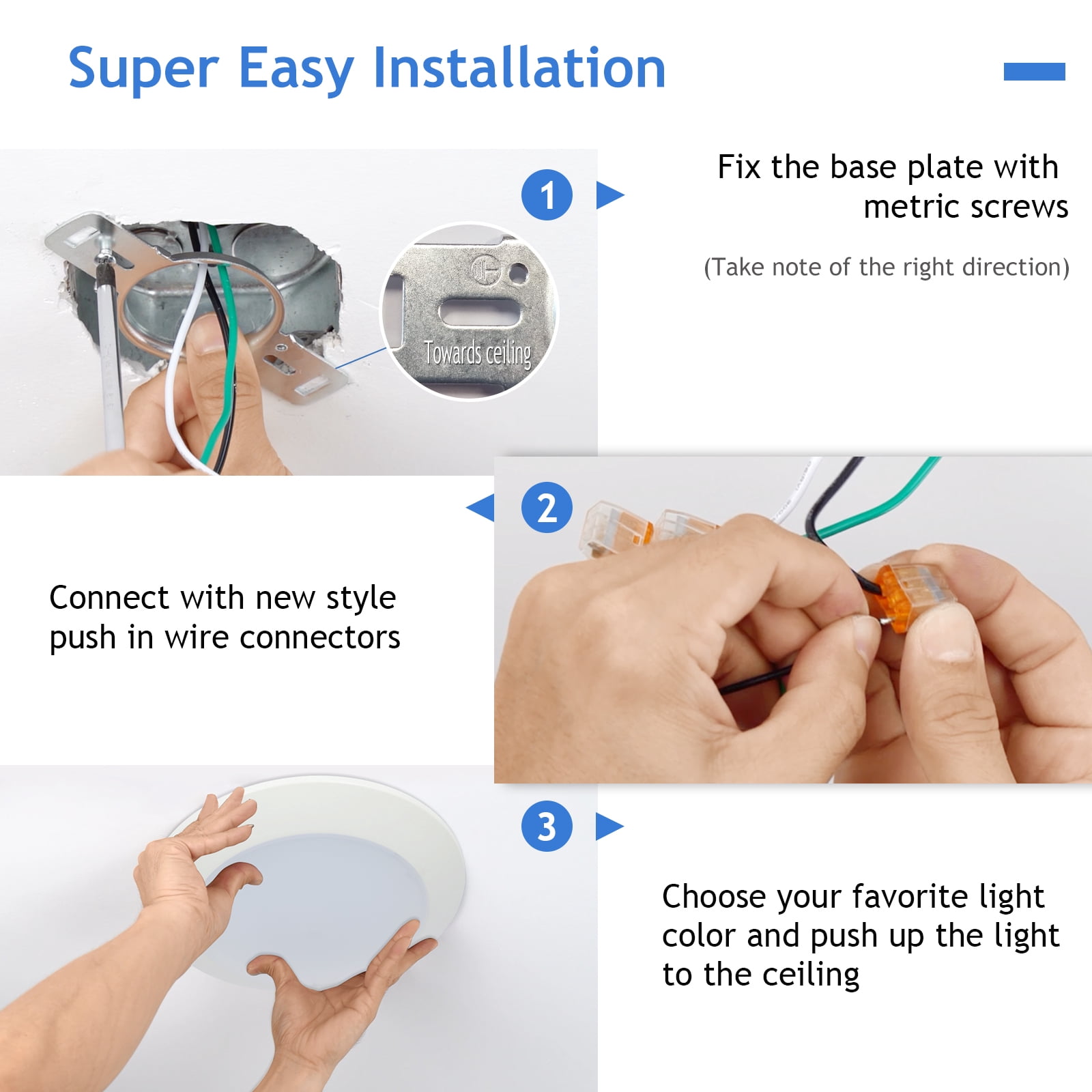 4 Pack LED Flush Mount Ceiling Light Dimmable 11 Inch - 3000K 4000K 5000K 3 Color Temperature Selectable, 20W, Bright 2000LM, 120V, Round Ultra Thin LED Light Ceiling, ETL