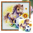 thumbnail image 1 of Hilo Algodón Ecológico Bordado Punto Cruz Caballo Del Zodiaco Impreso 18CT 25x25cm, 1 of 9