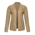 thumbnail image 4 of WCMZJ Plus Size Blazer Jackets for Women Fashion Dressy Open Front Cardigan Jacket Casual Long Sleeve Work Office Suit Jacket Khaki 5XL, 4 of 5