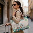 thumbnail image 2 of ZUXONGSY Mandala Butterfly Print Leather Tote Bag for Women Large Pu Leather Hobo Handbags Zipper Shoulder Work Daily Weekender Travel, 2 of 6
