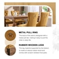 thumbnail image 4 of Tzicr Tufted Dining Chairs Set of 4, Upholstered Dining Chairs with Nailhead Back, Nailhead Trim, Velvet Dining Chairs for Kitchen/Bedroom/Dining Room(Gold), 4 of 7