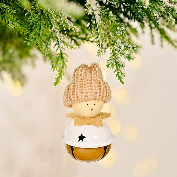 VeekiCute Tiny Girl Bell Pendant Crafts Decoration with Lanyard, Hanging Jingle Bells Ornaments for Indoor Outdoor Garden, Porches Tree Hanging Decoration Pendant, Home Garden Party SuppliesFY-001