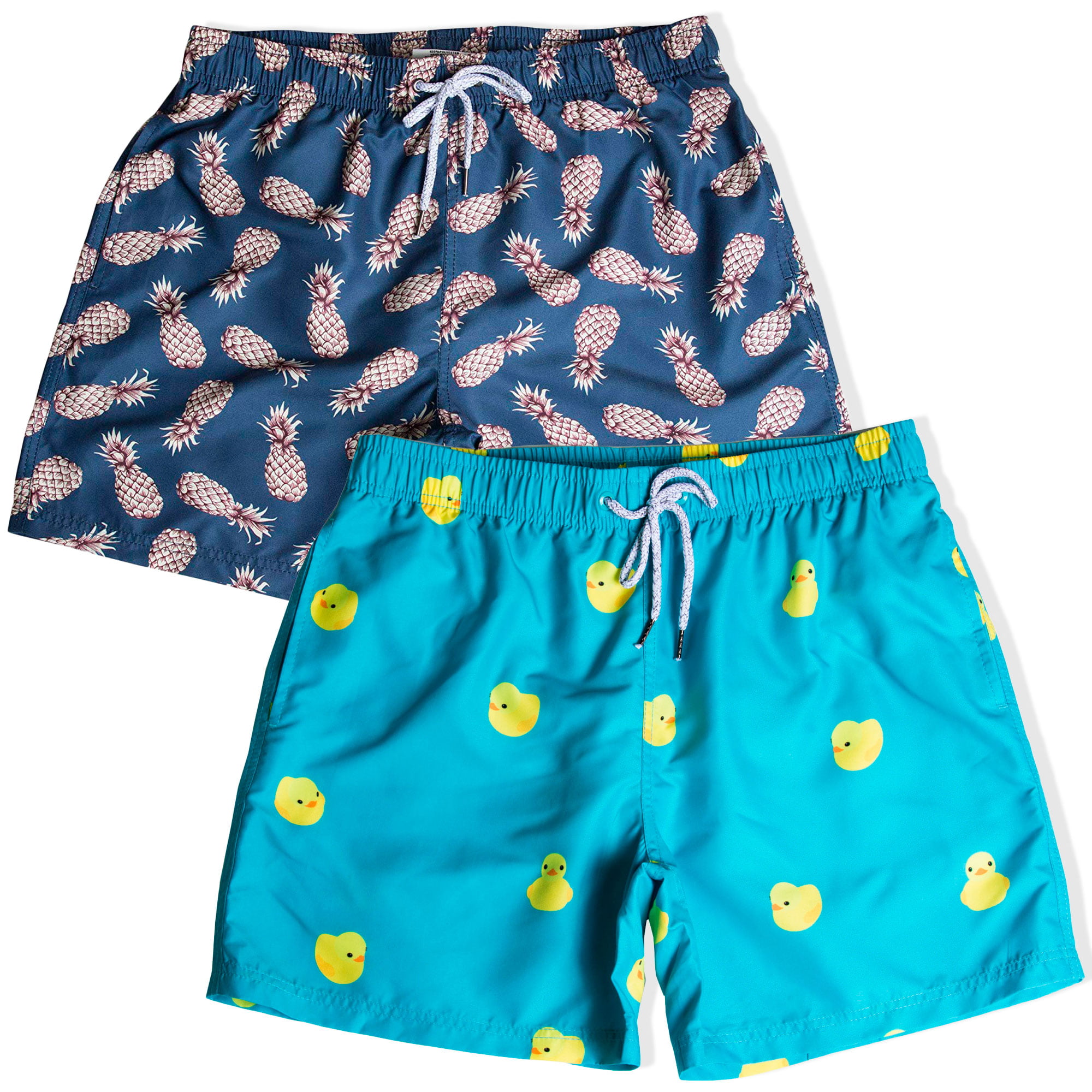 Rubber Ducks Mens Swim Trunks Quick Dry Board Shorts with Pockets Summer Swimsuit Beach Short