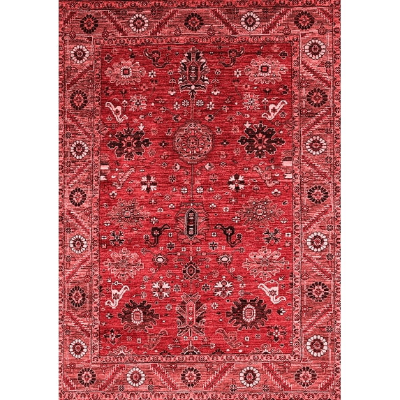 Ahgly Company Indoor Rectangle Oriental Red Traditional Area Rugs, 7' x 10'