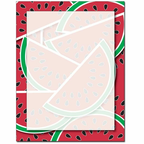 Watermelon Letterhead Laser & Inkjet Printer Paper, 25 Sheets per Pack