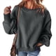 thumbnail image 3 of Suéter de Cuello Redondo para Mujer, Holgado, de Lana de Cordero, Informal, Versátil, de Larga, para Otoño e Invierno. Gris L, 3 of 8