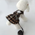 thumbnail image 3 of Vestido para perro con correa para perro, vestidos para perros pequeños, gatos, faldas de lazo para perro, vestido de encaje a cuadros, ropa para perros pequeños y niñas, 3 of 4