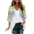 thumbnail image 2 of Meichang Womens Kimonos for Summer Boho Floral Print Chiffon Cardigan Open Front Loose Fit Beach Wear Cover Up Womens Kimonos, 2 of 5