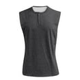 thumbnail image 4 of BRDFRL Sleeveless Shirts for Men Vintage Distressed V Neck Button Henley Gym Tops Black 2XL, 4 of 4
